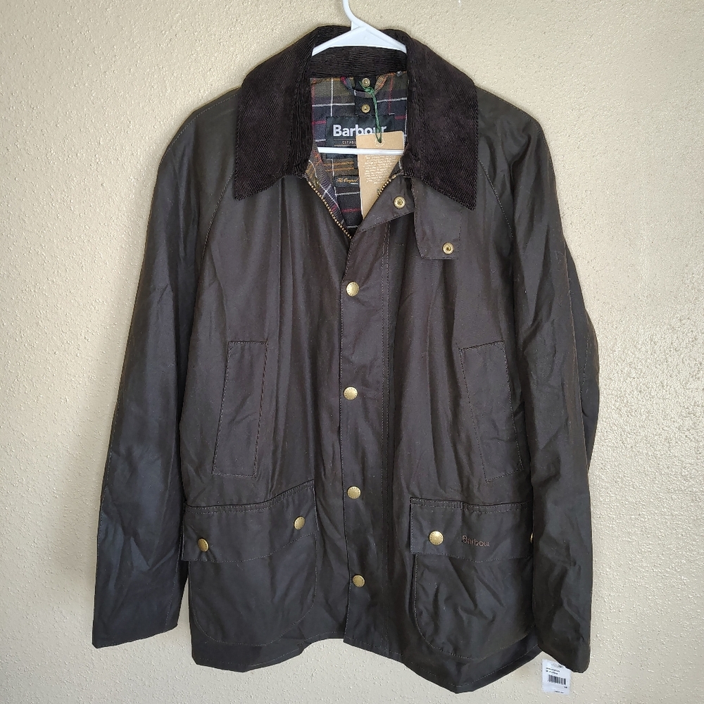 NWT Barbour Ashby Wax Jacket Olive Green Medium Heritage British Coat